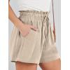 imageANRABESS Linen Shorts for Women Summer Casual Wide Leg Loose High Waist Drawstring Dressy Shorts 2026 Beach Vacation ClothesLight Khaki