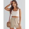 imageANRABESS Linen Shorts for Women Summer Casual Wide Leg Loose High Waist Drawstring Dressy Shorts 2026 Beach Vacation ClothesLight Khaki