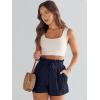 imageANRABESS Linen Shorts for Women Summer Casual Wide Leg Loose High Waist Drawstring Dressy Shorts 2026 Beach Vacation ClothesNavy Blue