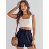 imageANRABESS Linen Shorts for Women Summer Casual Wide Leg Loose High Waist Drawstring Dressy Shorts 2026 Beach Vacation ClothesNavy Blue