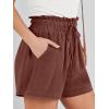 imageANRABESS Linen Shorts for Women Summer Casual Wide Leg Loose High Waist Drawstring Dressy Shorts 2026 Beach Vacation ClothesRed Brown