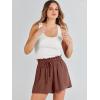 imageANRABESS Linen Shorts for Women Summer Casual Wide Leg Loose High Waist Drawstring Dressy Shorts 2026 Beach Vacation ClothesRed Brown