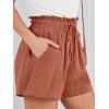 imageANRABESS Linen Shorts for Women Summer Casual Wide Leg Loose High Waist Drawstring Dressy Shorts 2026 Beach Vacation ClothesRust