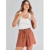 imageANRABESS Linen Shorts for Women Summer Casual Wide Leg Loose High Waist Drawstring Dressy Shorts 2026 Beach Vacation ClothesRust