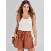 imageANRABESS Linen Shorts for Women Summer Casual Wide Leg Loose High Waist Drawstring Dressy Shorts 2026 Beach Vacation ClothesRust