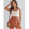 imageANRABESS Linen Shorts for Women Summer Casual Wide Leg Loose High Waist Drawstring Dressy Shorts 2026 Beach Vacation ClothesRust