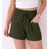 imageANRABESS Shorts for Women Summer Casual High Waist Drawstring Comfy Dressy Lounge 2026 Beach Vacation Shorts with PocketsArmy Green