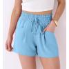 imageANRABESS Shorts for Women Summer Casual High Waist Drawstring Comfy Dressy Lounge 2026 Beach Vacation Shorts with PocketsBright Blue