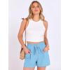 imageANRABESS Shorts for Women Summer Casual High Waist Drawstring Comfy Dressy Lounge 2026 Beach Vacation Shorts with PocketsBright Blue