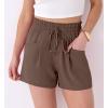 imageANRABESS Shorts for Women Summer Casual High Waist Drawstring Comfy Dressy Lounge 2026 Beach Vacation Shorts with PocketsBrown