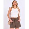 imageANRABESS Shorts for Women Summer Casual High Waist Drawstring Comfy Dressy Lounge 2026 Beach Vacation Shorts with PocketsBrown