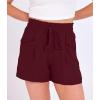 imageANRABESS Shorts for Women Summer Casual High Waist Drawstring Comfy Dressy Lounge 2026 Beach Vacation Shorts with PocketsBurgundy
