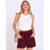 imageANRABESS Shorts for Women Summer Casual High Waist Drawstring Comfy Dressy Lounge 2026 Beach Vacation Shorts with PocketsBurgundy