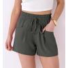 imageANRABESS Shorts for Women Summer Casual High Waist Drawstring Comfy Dressy Lounge 2026 Beach Vacation Shorts with PocketsDark Gray
