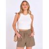 imageANRABESS Shorts for Women Summer Casual High Waist Drawstring Comfy Dressy Lounge 2026 Beach Vacation Shorts with PocketsLight Camel