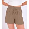 imageANRABESS Shorts for Women Summer Casual High Waist Drawstring Comfy Dressy Lounge 2026 Beach Vacation Shorts with PocketsLight Camel