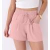 imageANRABESS Shorts for Women Summer Casual High Waist Drawstring Comfy Dressy Lounge 2026 Beach Vacation Shorts with PocketsLight Pink
