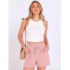 imageANRABESS Shorts for Women Summer Casual High Waist Drawstring Comfy Dressy Lounge 2026 Beach Vacation Shorts with PocketsLight Pink