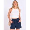 imageANRABESS Shorts for Women Summer Casual High Waist Drawstring Comfy Dressy Lounge 2026 Beach Vacation Shorts with PocketsNavy Blue