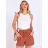 imageANRABESS Shorts for Women Summer Casual High Waist Drawstring Comfy Dressy Lounge 2026 Beach Vacation Shorts with PocketsOrange Red