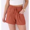 imageANRABESS Shorts for Women Summer Casual High Waist Drawstring Comfy Dressy Lounge 2026 Beach Vacation Shorts with PocketsOrange Red