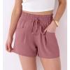 imageANRABESS Shorts for Women Summer Casual High Waist Drawstring Comfy Dressy Lounge 2026 Beach Vacation Shorts with PocketsPalevioletred