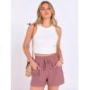 imageANRABESS Shorts for Women Summer Casual High Waist Drawstring Comfy Dressy Lounge 2026 Beach Vacation Shorts with PocketsPalevioletred