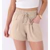 imageANRABESS Shorts for Women Summer Casual High Waist Drawstring Comfy Dressy Lounge 2026 Beach Vacation Shorts with PocketsParchment