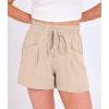 imageANRABESS Shorts for Women Summer Casual High Waist Drawstring Comfy Dressy Lounge 2026 Beach Vacation Shorts with PocketsParchment