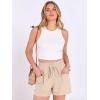 imageANRABESS Shorts for Women Summer Casual High Waist Drawstring Comfy Dressy Lounge 2026 Beach Vacation Shorts with PocketsParchment