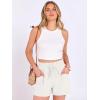 imageANRABESS Shorts for Women Summer Casual High Waist Drawstring Comfy Dressy Lounge 2026 Beach Vacation Shorts with PocketsWhite