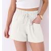 imageANRABESS Shorts for Women Summer Casual High Waist Drawstring Comfy Dressy Lounge 2026 Beach Vacation Shorts with PocketsWhite
