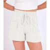 imageANRABESS Shorts for Women Summer Casual High Waist Drawstring Comfy Dressy Lounge 2026 Beach Vacation Shorts with PocketsWhite