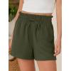 imageANRABESS Shorts for Women Summer Casual High Waisted Wide Leg Drawstring Lounge Shorts Comfy 2026 Beach Vacation ClothesArmy Green