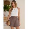 imageANRABESS Shorts for Women Summer Casual High Waisted Wide Leg Drawstring Lounge Shorts Comfy 2026 Beach Vacation ClothesBrown