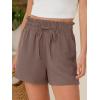 imageANRABESS Shorts for Women Summer Casual High Waisted Wide Leg Drawstring Lounge Shorts Comfy 2026 Beach Vacation ClothesBrown