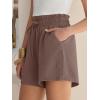 imageANRABESS Shorts for Women Summer Casual High Waisted Wide Leg Drawstring Lounge Shorts Comfy 2026 Beach Vacation ClothesBrown