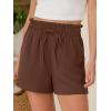 imageANRABESS Shorts for Women Summer Casual High Waisted Wide Leg Drawstring Lounge Shorts Comfy 2026 Beach Vacation ClothesCoffee