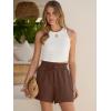 imageANRABESS Shorts for Women Summer Casual High Waisted Wide Leg Drawstring Lounge Shorts Comfy 2026 Beach Vacation ClothesCoffee