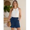 imageANRABESS Shorts for Women Summer Casual High Waisted Wide Leg Drawstring Lounge Shorts Comfy 2026 Beach Vacation ClothesNavy Blue