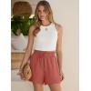 imageANRABESS Shorts for Women Summer Casual High Waisted Wide Leg Drawstring Lounge Shorts Comfy 2026 Beach Vacation ClothesOrange Red