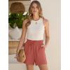 imageANRABESS Shorts for Women Summer Casual High Waisted Wide Leg Drawstring Lounge Shorts Comfy 2026 Beach Vacation ClothesOrange Red
