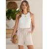 imageANRABESS Shorts for Women Summer Casual High Waisted Wide Leg Drawstring Lounge Shorts Comfy 2026 Beach Vacation ClothesParchment