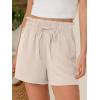 imageANRABESS Shorts for Women Summer Casual High Waisted Wide Leg Drawstring Lounge Shorts Comfy 2026 Beach Vacation ClothesParchment