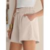 imageANRABESS Shorts for Women Summer Casual High Waisted Wide Leg Drawstring Lounge Shorts Comfy 2026 Beach Vacation ClothesParchment