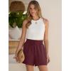 imageANRABESS Shorts for Women Summer Casual High Waisted Wide Leg Drawstring Lounge Shorts Comfy 2026 Beach Vacation ClothesWine Red