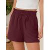imageANRABESS Shorts for Women Summer Casual High Waisted Wide Leg Drawstring Lounge Shorts Comfy 2026 Beach Vacation ClothesWine Red