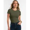 imageANRABESS Women Short Sleeve Tops Summer 2026 Double Lined Crewneck T Shirt Basic Tight Workout Tee Y2k ClothesArmy Green