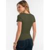 imageANRABESS Women Short Sleeve Tops Summer 2026 Double Lined Crewneck T Shirt Basic Tight Workout Tee Y2k ClothesArmy Green