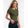 imageANRABESS Women Short Sleeve Tops Summer 2026 Double Lined Crewneck T Shirt Basic Tight Workout Tee Y2k ClothesArmy Green